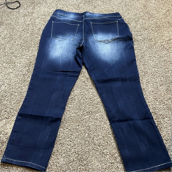 L.E.I. Womens Juniors Sz 9 Dark Blue Denim Pull On Jeggings Stretch - Picture 2 of 4